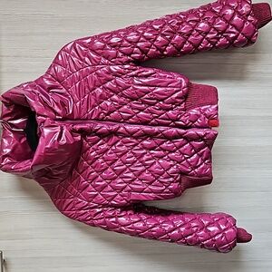 Gai Mattiolo Girls' Quilted Puffer Jacket – Shiny Magenta - Size 8